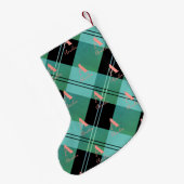 Kariertes Monogramm Rosa Kleiner Weihnachtsstrumpf (Rückseite (Hängend))