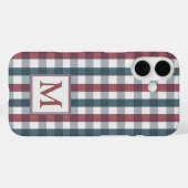 Kariertes Monogramm, rot, weiß und blau Case-Mate iPhone Hülle (Rückseite (Horizontal))