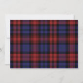 Kariertes Monogramm rustikales Tartan Mitteilungskarte (Rückseite)