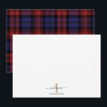 Kariertes Monogramm rustikales Tartan Mitteilungskarte<br><div class="desc">Fügen Sie Ihren Namen und Ihre Initialen zu diesem Monogramm-Skript moderne karierte Notenkarte hinzu,  um Ihren Mitteilungskarten Stil und Eleganz hinzuzufügen,  indem Sie auf die Schaltfläche "Personalisieren" klicken</div>