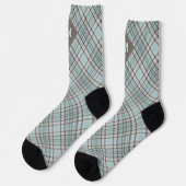 Kariertes Monogramm / Tartan Muster Bath Mat Socken (Linkes Detail)