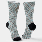 Kariertes Monogramm / Tartan Muster Bath Mat Socken (Gewinkelt)
