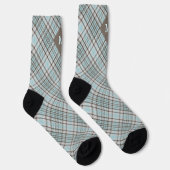 Kariertes Monogramm / Tartan Muster Bath Mat Socken (Rechts)