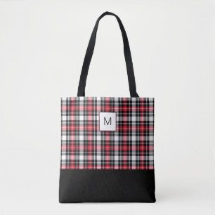 Kariertes Monogramm Tasche