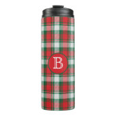 Kariertes Monogramm Thermosbecher (Vorderseite)