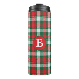 Kariertes Monogramm Thermosbecher