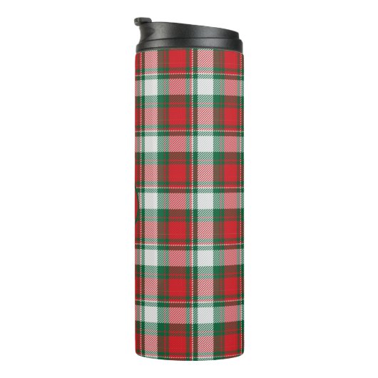 Kariertes Monogramm Thermosbecher (Nach rechts gedreht)