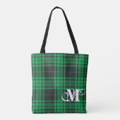 Kariertes Monogramm Totbeutel Tasche (Rückseite)