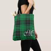 Kariertes Monogramm Totbeutel Tasche (Von Nahem)