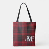 Kariertes Monogramm Totbeutel Tasche (Rückseite)