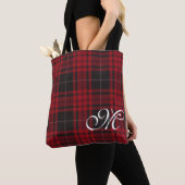 Kariertes Monogramm Totbeutel Tasche (Von Nahem)