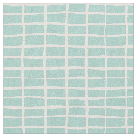 Kariertes Mosaikfliesenmuster Gingham-Karo Mint Stoff (Nahaufnahme)