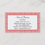 Kariertes Motiv mit Cayenne Pink Bow Visitenkarte (Rückseite)