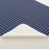 Kariertes Muster aus blauem Tartan Sherpadecke (3/4)
