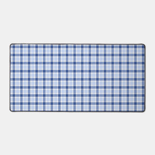 Kariertes Muster aus blauweißem Tartan Schreibtischunterlage