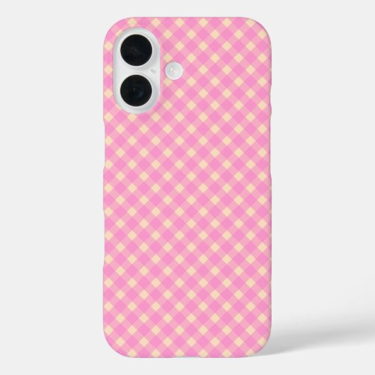Kariertes Muster aus Retro Pink und White Gingham Case-Mate iPhone Hülle (Rückseite)