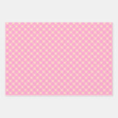 Kariertes Muster aus Retro Pink und White Gingham Geschenkpapier Set (Vorderseite 3)