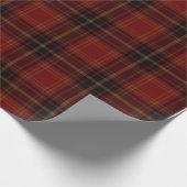 Kariertes Muster aus rotem und schwarzem Tartan Geschenkpapier (Ecke)