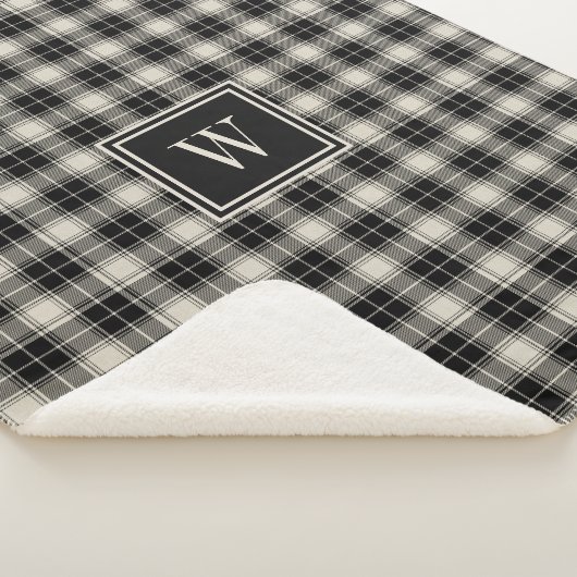 Kariertes Muster aus rutstischem Schwarz mit Monog Sherpadecke (3/4)
