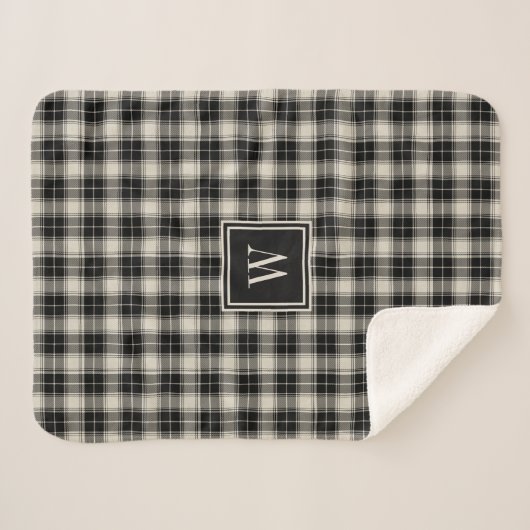 Kariertes Muster aus rutstischem Schwarz mit Monog Sherpadecke (Vorderseite (Horizontal))