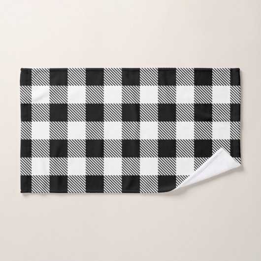 Kariertes Muster B&W Weihnachtsdes klassischen Badhandtuch Set (Handtuch)