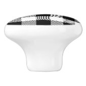 Kariertes Muster B&W Weihnachtsdes klassischen Keramikknauf (Seitenansicht)