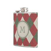 Kariertes Muster der grünen und roten Raute mit Mo Flachmann (Links)