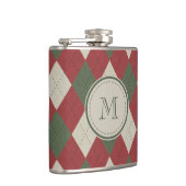 Kariertes Muster der grünen und roten Raute mit Mo Flachmann (Rechts)