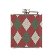 Kariertes Muster der grünen und roten Raute mit Mo Flachmann (Rückseite)