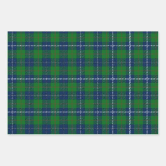 Kariertes Muster des Blaugrün-Tartan Geschenkpapier Set (Vorderseite 3)