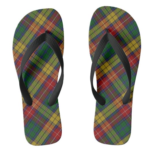 Kariertes Muster des Buchanan Clan Tartan Badesandalen (Fußbett)