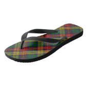 Kariertes Muster des Buchanan Clan Tartan Badesandalen (Schrägansicht)