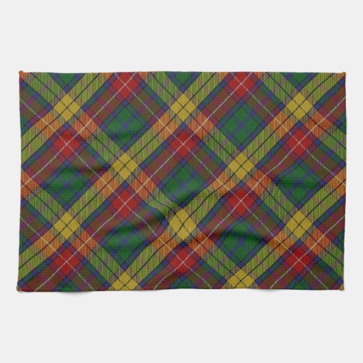 Kariertes Muster des Buchanan Clan Tartan Geschirrtuch (Horizontal)
