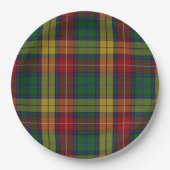 Kariertes Muster des Buchanan Clan Tartan Pappteller (Vorderseite)