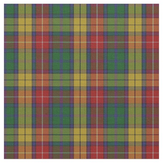 Kariertes Muster des Buchanan Clan Tartan Stoff (Nahaufnahme)