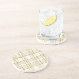 Kariertes Muster des Goldenen Grids Getränkeuntersetzer