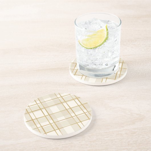 Kariertes Muster des Goldenen Grids Getränkeuntersetzer (Seite)