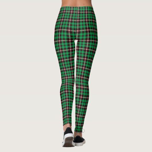 Kariertes Muster des grünen Tartan Leggings (Rückseite)