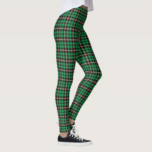 Kariertes Muster des grünen Tartan Leggings (Rechts)
