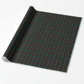 Kariertes Muster des grünen und schwarzen Tartan Geschenkpapier (Ungerollt)