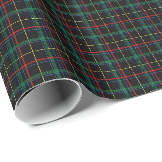 Kariertes Muster des grünen und schwarzen Tartan Geschenkpapier (Rolleneckpunkt)