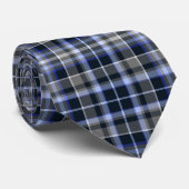 Kariertes Muster des modernen grauen Blauen Teppic Krawatte (Gerollt)