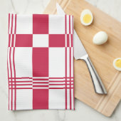 Kariertes Muster des roten weißen Tartan Geschirrtuch (Viertel Falte)