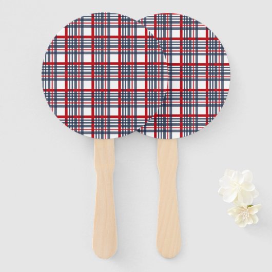 Kariertes Muster Fächer (Vorne und Hinten)