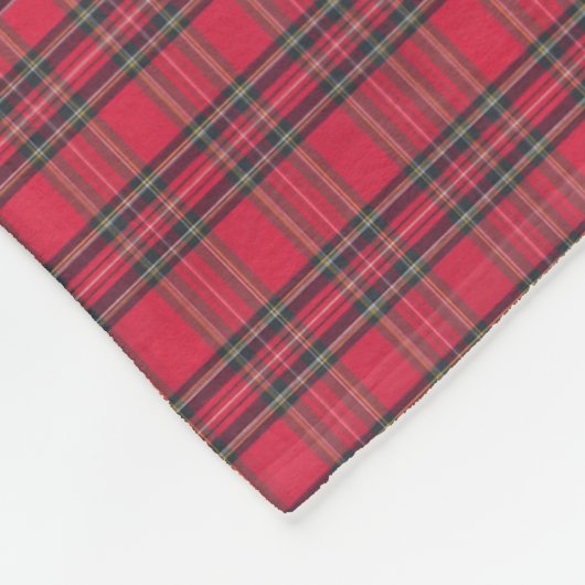 Kariertes Muster Frohe Weihnachten Fleecedecke (Ecke)