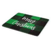 Kariertes Muster Frohe Weihnachten Schneidebrett (Ecke)