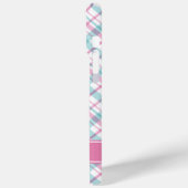 Kariertes Muster für Aqua und Pink Case-Mate iPhone Hülle (Rückseite / Links)