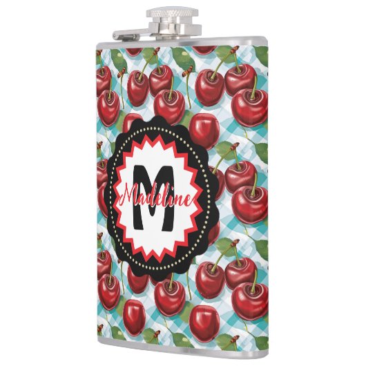 Kariertes Muster für blaues Schachbrettmuster Pers Flachmann (Links)