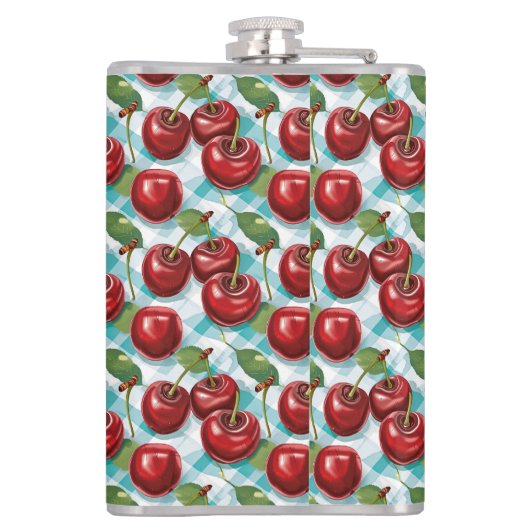 Kariertes Muster für blaues Schachbrettmuster Pers Flachmann (Rückseite)