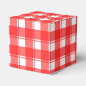 Kariertes Muster für das rote, weiße Retro-Gastges Geschenkschachtel (Rückseite)